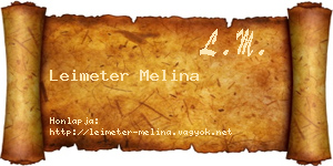Leimeter Melina névjegykártya